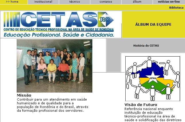 Novo site do Cetas